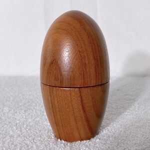 Vintage Costa Rica Wooden Egg Shaped Salt & Pepper Shaker Set